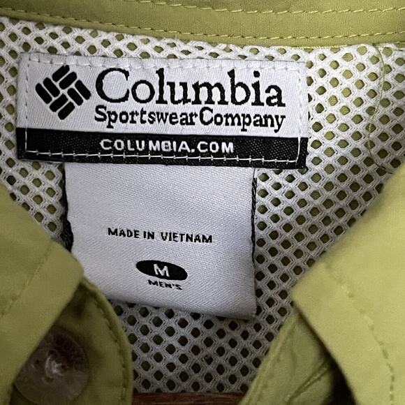 Columbia PFG Omni-Shade Button Up Vented Fishing Shirt Green Size M Outdoor - Picture 5 of 7